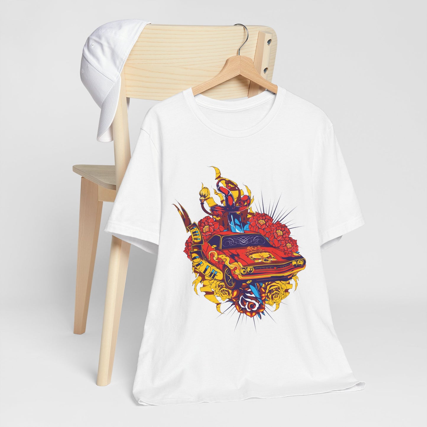 Vibrant Graphic Tee featuring Bold Car Design
