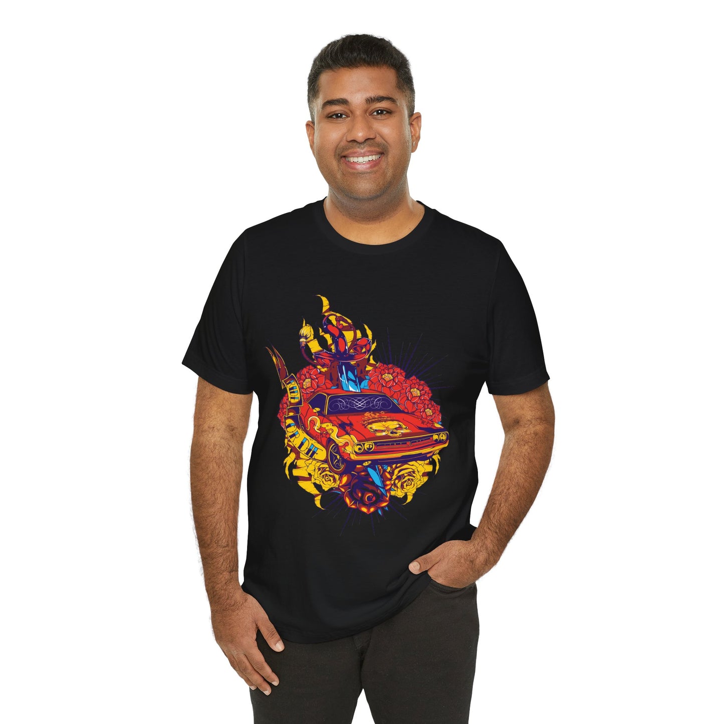 Vibrant Graphic Tee featuring Bold Car Design