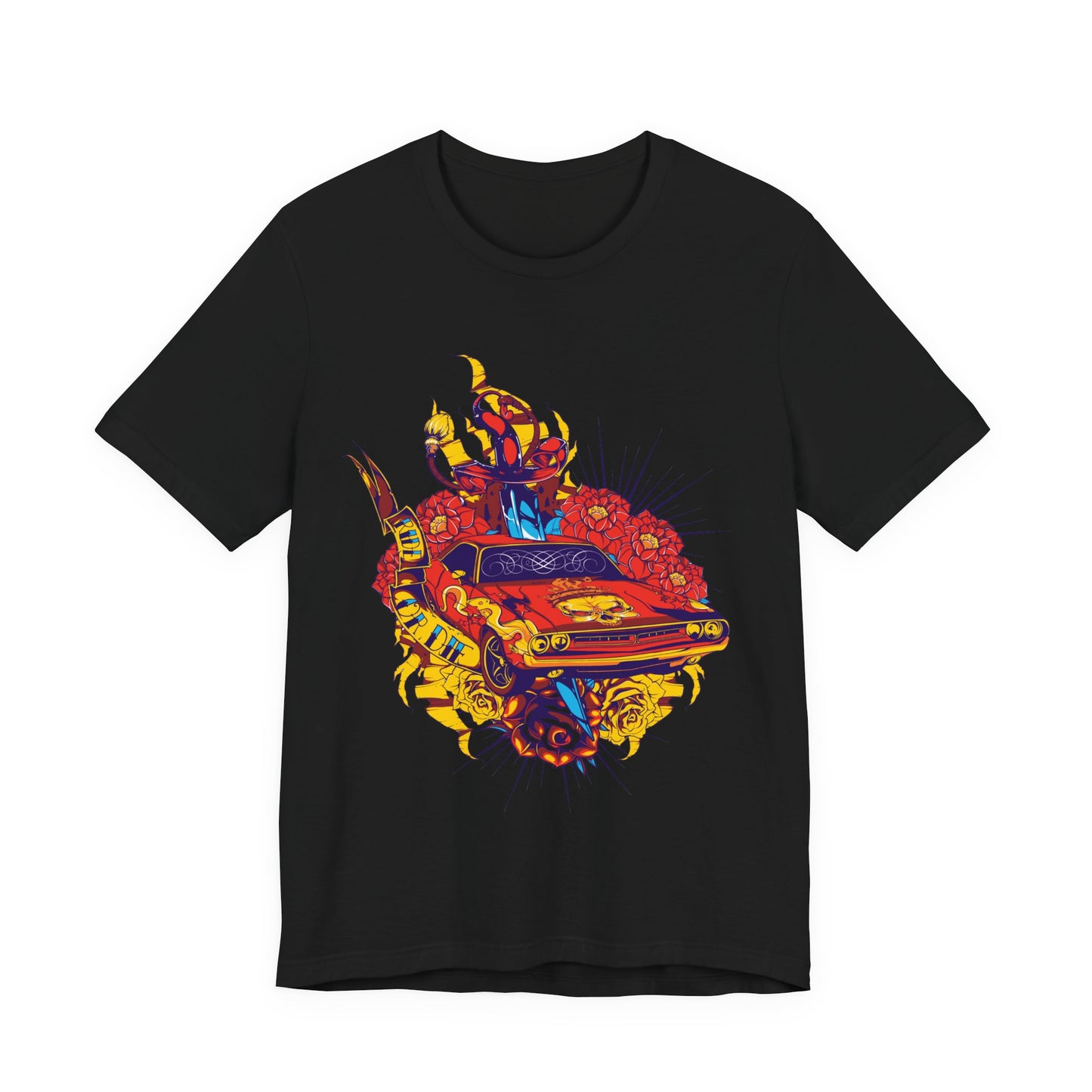 Vibrant Graphic Tee featuring Bold Car Design