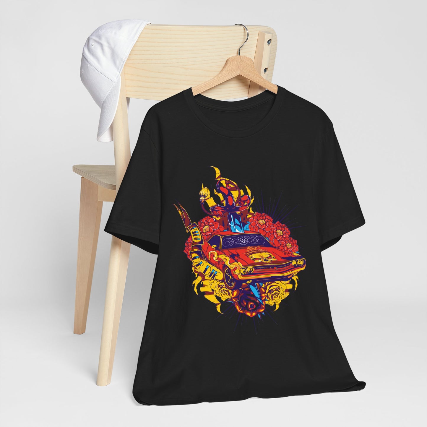 Vibrant Graphic Tee featuring Bold Car Design