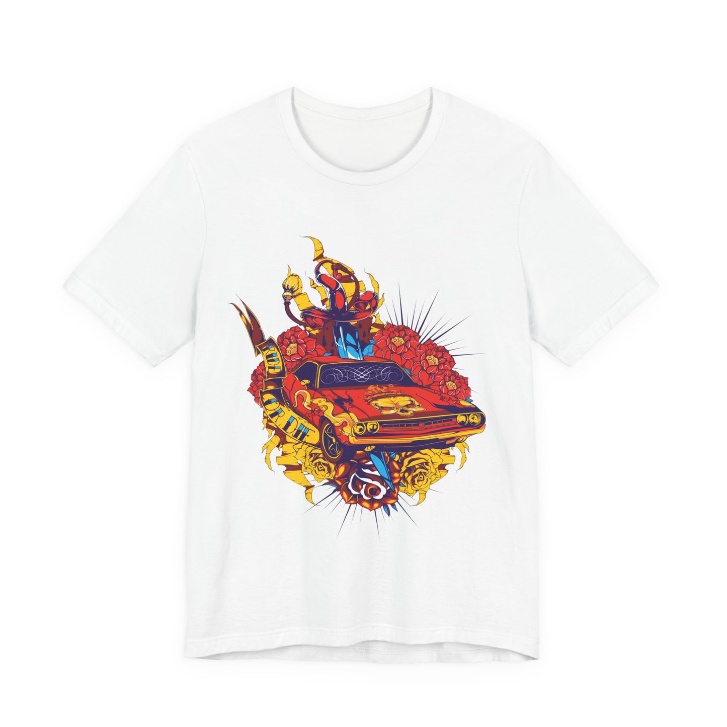 Vibrant Graphic Tee featuring Bold Car Design