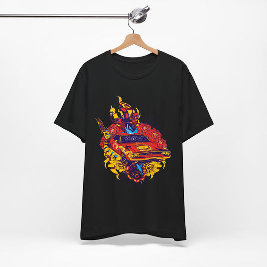 Vibrant Graphic Tee featuring Bold Car Design