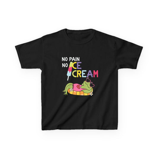 no pain no Ice Cream Dream Kid's Tee, Fun Summer T-Shirt