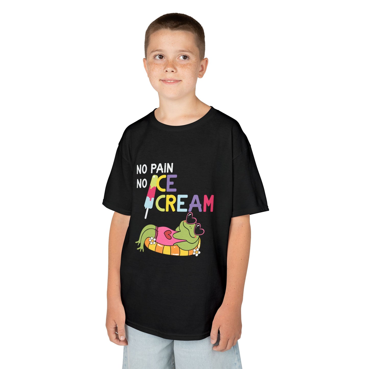 no pain no Ice Cream Dream Kid's Tee, Fun Summer T-Shirt