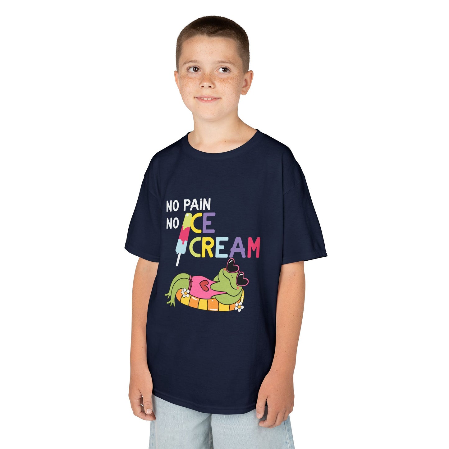 no pain no Ice Cream Dream Kid's Tee, Fun Summer T-Shirt