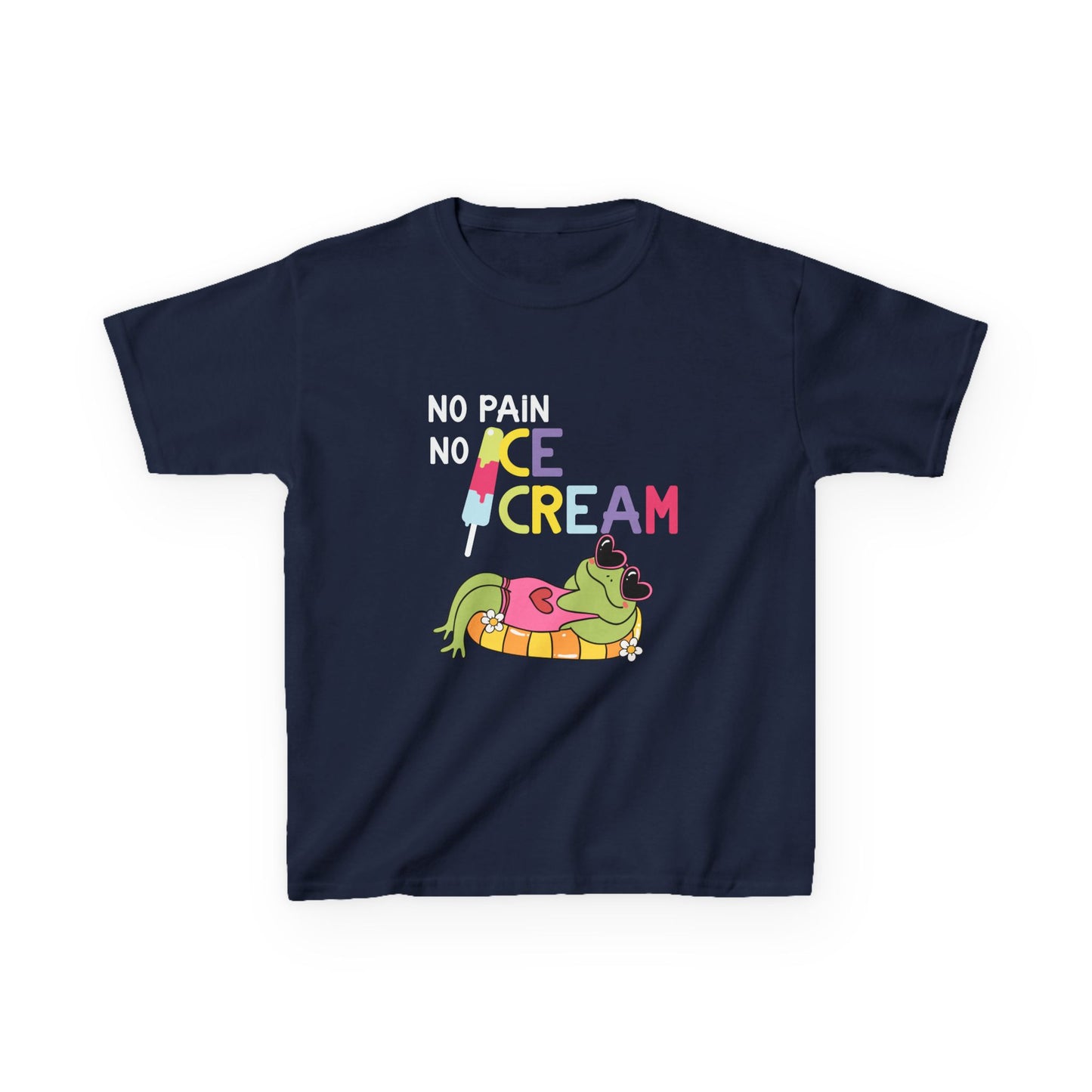 no pain no Ice Cream Dream Kid's Tee, Fun Summer T-Shirt